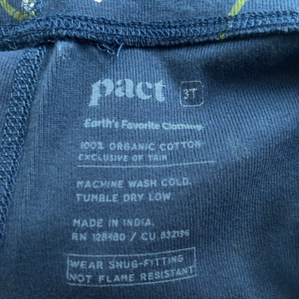 Pact organic cotton unisex kids Navy Lights Pajama Set - Picture 6 of 10